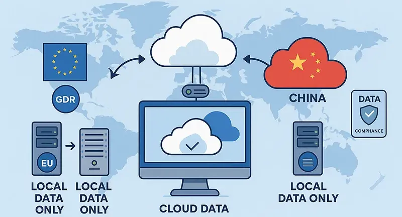Hybrid cloud data residency compliance