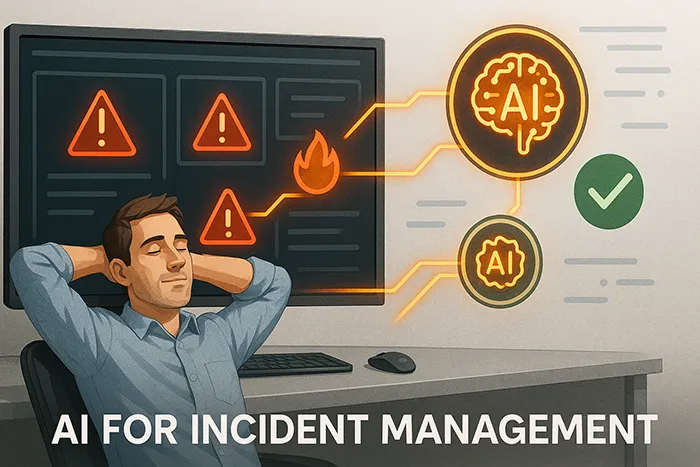 AI-powered IT incident management illustration