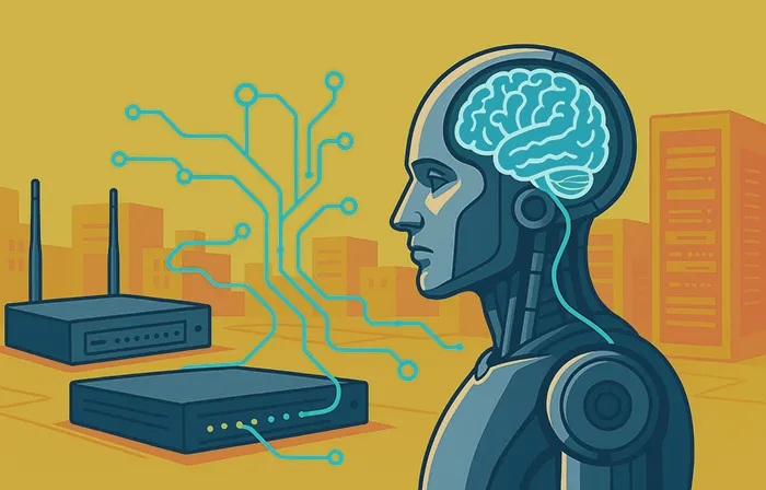 AI-powered network automation illustration