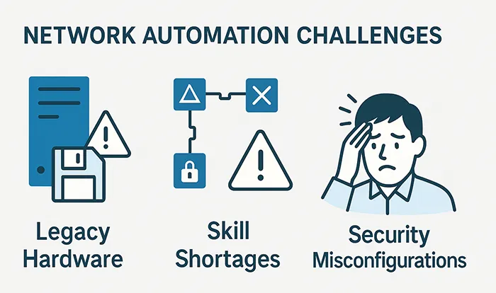 Challenges in network automation infographic