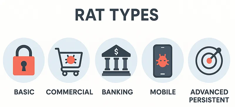 Illustration showing different types of Remote Access Trojans