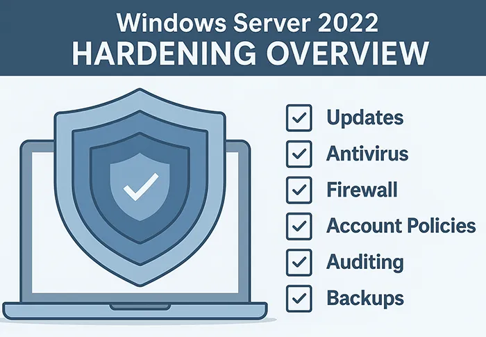 Windows Server 2022 hardening layered security diagram