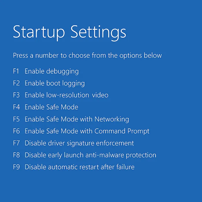 Windows 11 Startup Settings Safe Mode options