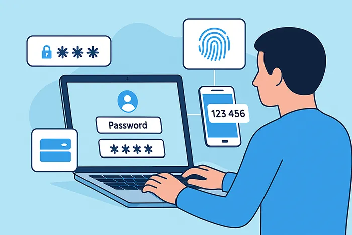 User logging in with MFA security