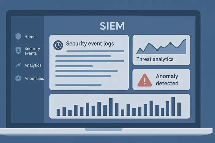 SIEM dashboard analyzing threats