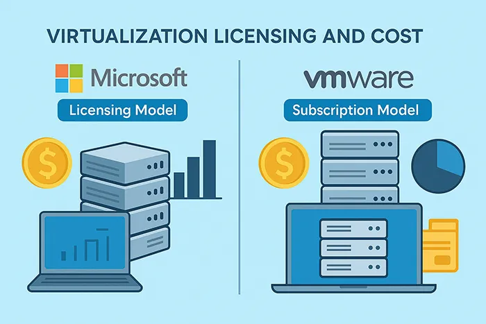 Virtualization licensing and cost infographic